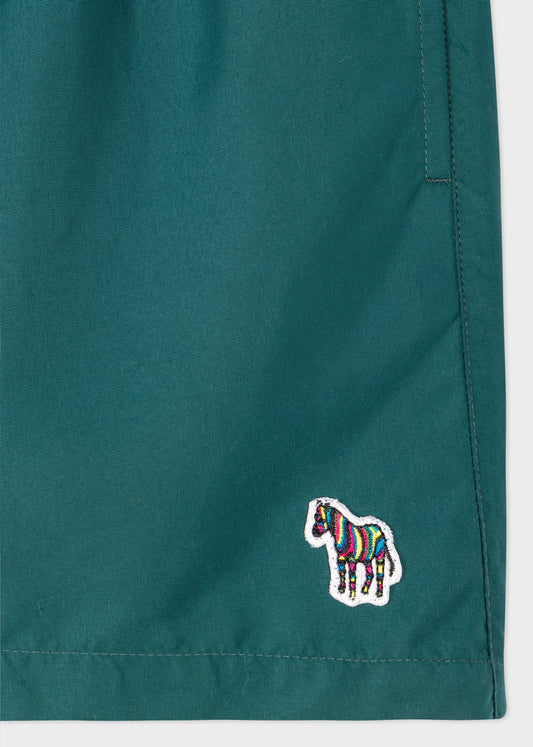 Teal Zebra Logo Swim Shorts