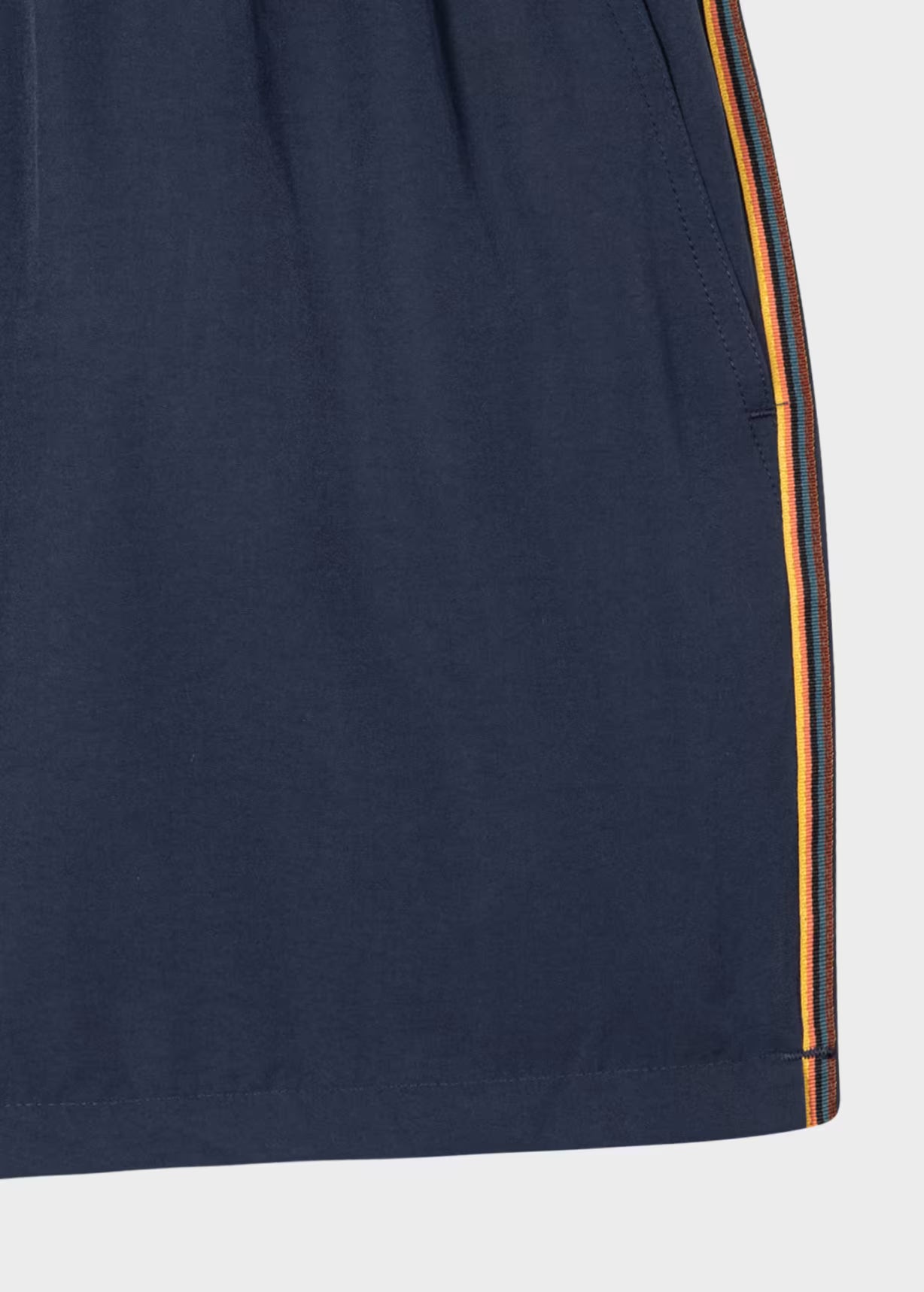 Navy Blue Swim Shorts With 'Artist Stripe' Trim