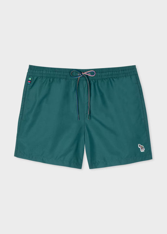 Teal Zebra Logo Swim Shorts