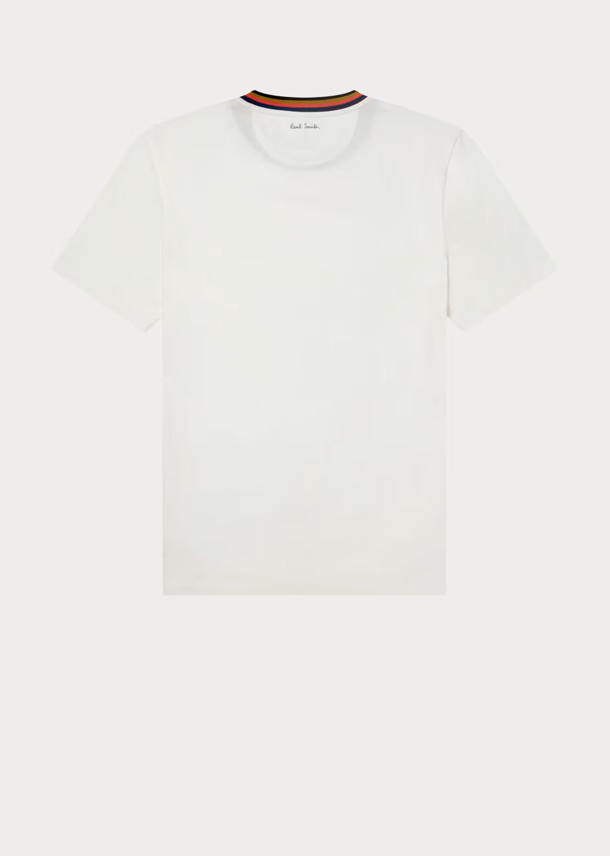 White 'Artist Stripe' Collar Cotton T-Shirt